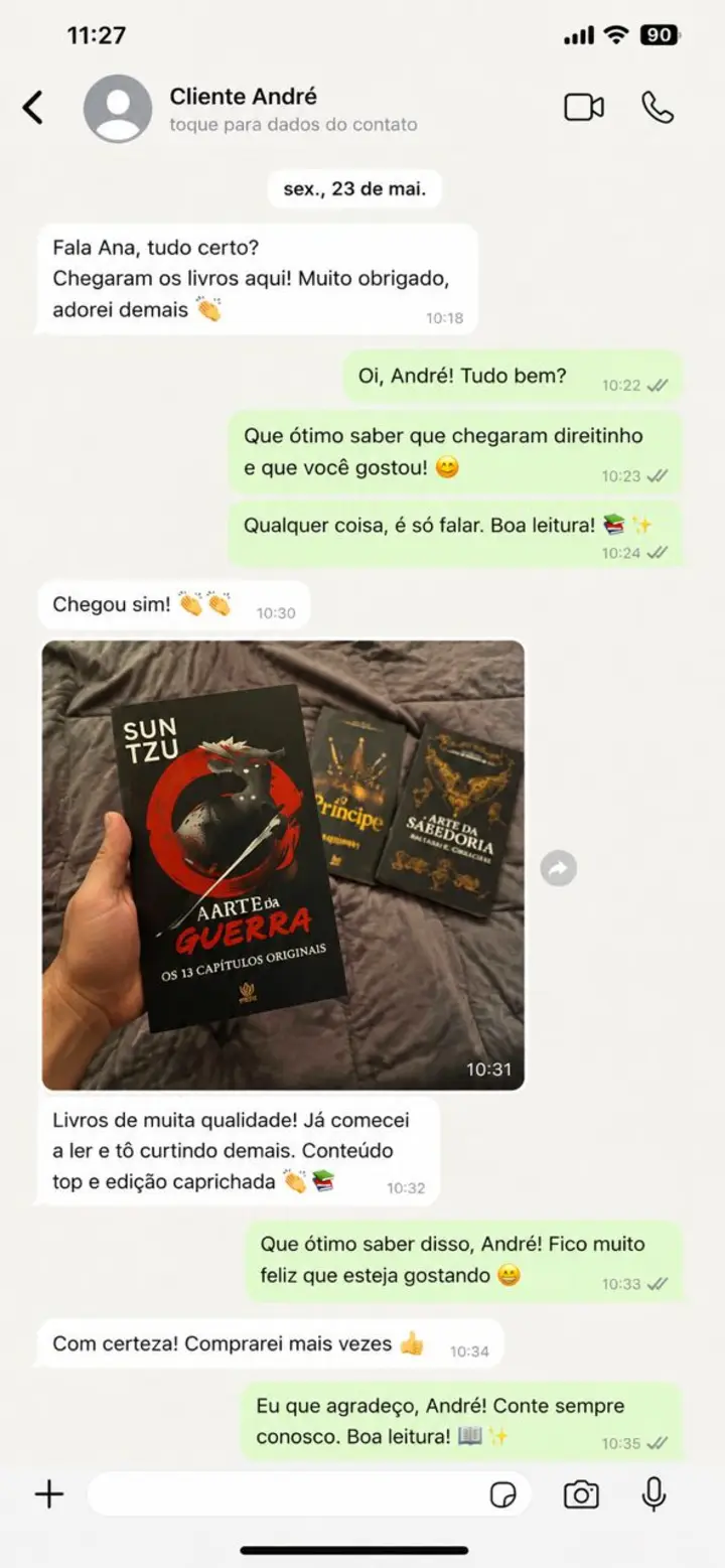 Feedback de cliente via WhatsApp